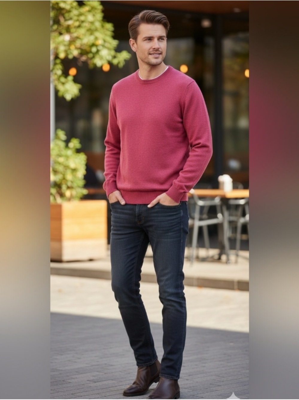 Brooks Brothers Supima Cotton Crewneck Sweater in Deep Rose